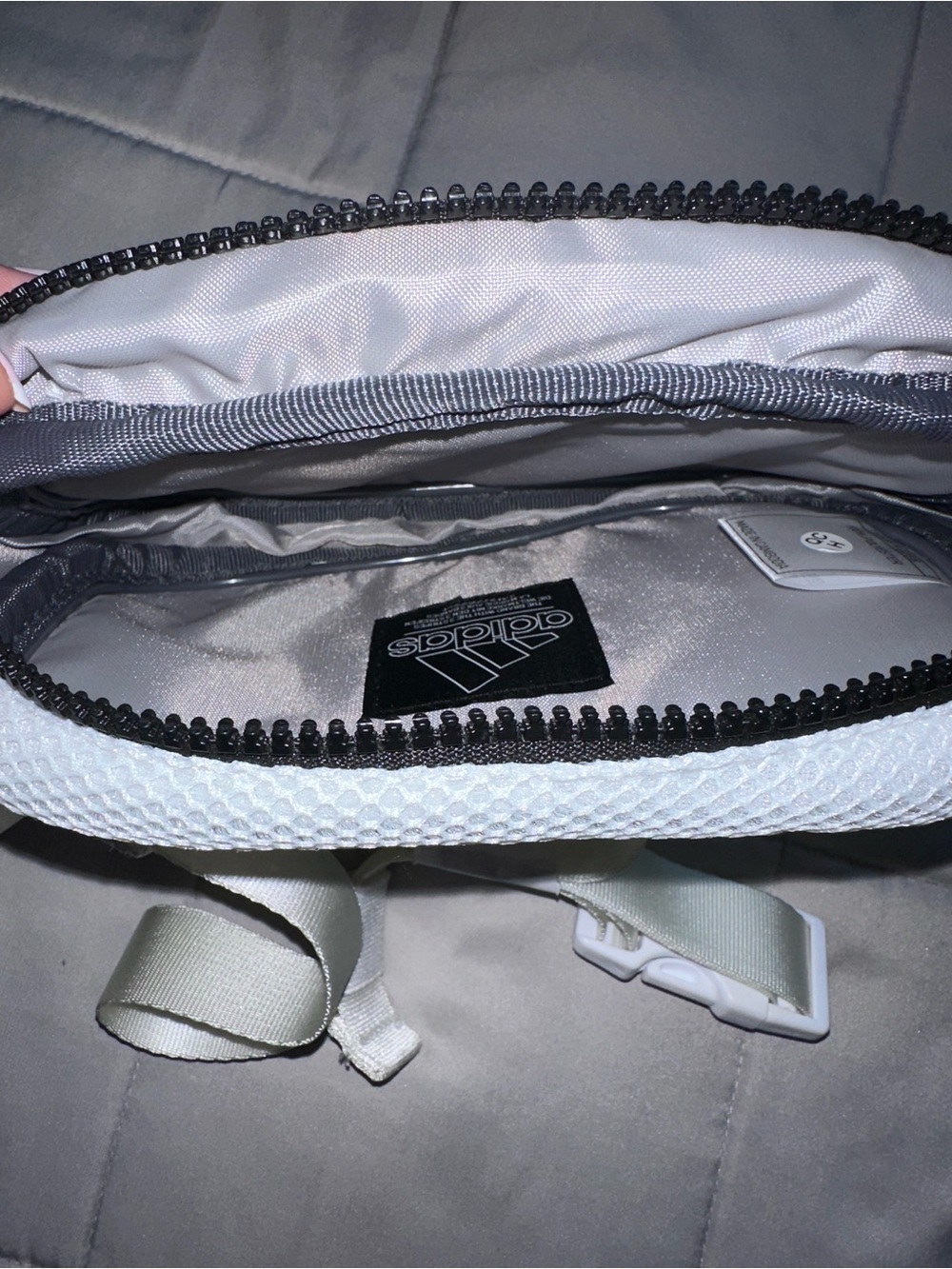 adidas White Mesh Waist Pack with Black Logo - Picture 3 of 3